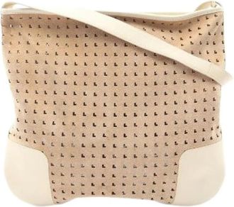 Loewe Pre-owned Suede Leather Shoulder Bag - Dames - Vintage Schoudertas - Beige - ONE Size - Leer - Vintage