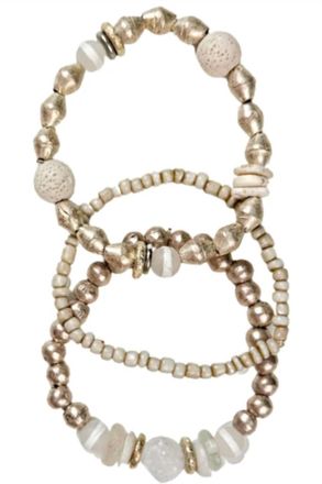 Twine & Twig Womens Marrakech Bracelet Set In Blanc