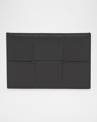 Bottega Veneta Mens Woven Leather Card Case