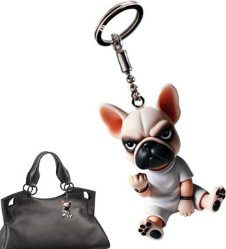 Generic Dog Keychain - Attitude French Bulldog Keychain, 3D Acrylic Dog Bag Charm, Handmade Funny Bulldog Keychainn |French Bulldogg Ornament for Backpacks, P