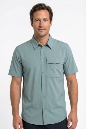 Sch&ouml;ffel Funktionshemd SCH&Ouml;FFEL Shirt Style Dooser MEN, Herren, Gr. 46, N-Gr, steel grau, Obermaterial: 85% Polyester, 15% Elasthan, Hemden Funktionshemd, f&uuml;r 