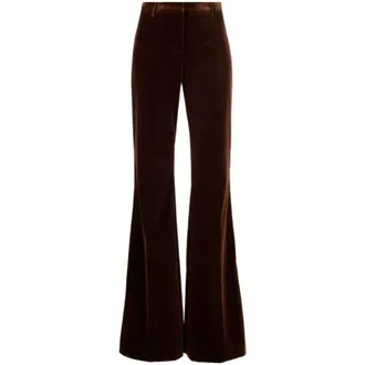 Etro Etro, Wide Trousers, female, Brown, Size: S Cotton Velvet Trousers