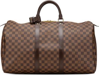Louis Vuitton Borsa da viaggio Keepall 50 in tela Damier Ebène 2011 - Marrone