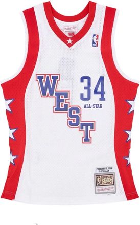 Mitchell & Ness NBA All Star 2004 Ray Allen Tank Top - Heren - Fitness - Wit - XL - Polyester - Fitness