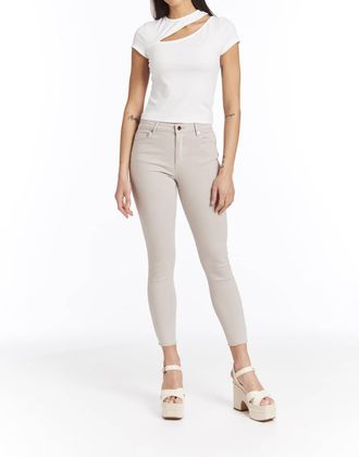 Tractr High Rise Color Skinny Jeans In Dove