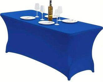 OEM Funda Rectangular Enrollable Para Mesa De Patio, Lavable Y Sin Arrugas, De Una Sola Pieza, Bodas, Banquetes Y Fiestas [1837676 Cm, Azul Real]