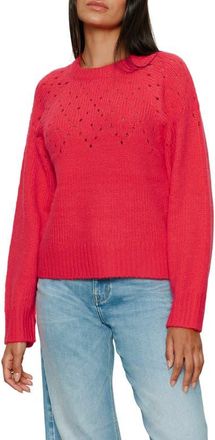 Sanctuary Femme Openwork Sweater in Tulip Red at Nordstrom, Size X-Small