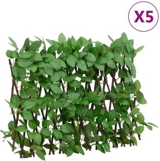 vidaXL Enrejado Expandible Hiedra Artificial Verde 5 Uds 180x30 Cm Vidaxl