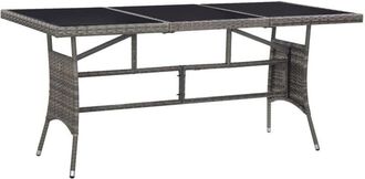 vidaXL Garden Table Grey 170x80x74 cm Poly Rattan vidaXL