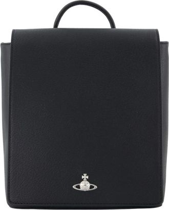Vivienne Westwood Gene Daypack - Dames - Rugzakken - Zwart - ONE Size - Leer - Tassen