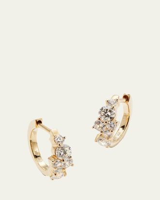Sydney Evan Cocktail 14k Gold Diamond Huggie Hoop Earrings