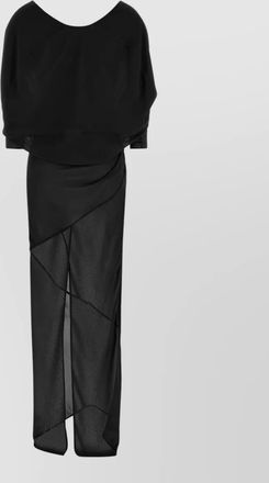 Entire studios asymmetric long-sleeve v-neck maxi dress