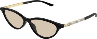 Gucci Cat Eye Zonnebril - Dames - Zonnebrillen - Zwart - 54 MM - Accessoires