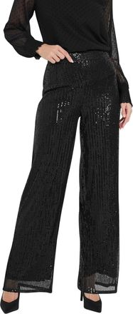 M&Co Womens Sequin Wide Leg Trousers - Womens Black
