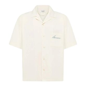 Laneus Short Sleeve Shirts, male, Beige, Size: L Bowling Boxy Fit Shirt