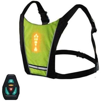 OEM Chaleco Reflectante Recargable Por Usb Para Ciclismo, Mochila Con Control Remoto Led Intermitente, Equipo De Seguridad Para Deportes Al Aire Libre Par