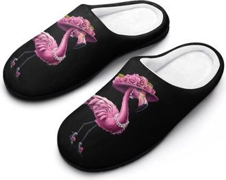 Generic Beautiful Flamigos Lady Womens Slippers Warm House Slippers Indoor House Shoes with Anti-Skid Rubber Sole