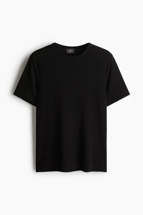 H&M Glitzerndes T-Shirt in Regular Fit - Schwarz