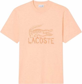 Lacoste Heren T-shirt katoen met logo (Roze)