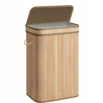 OEM Cesto De Bamb&uacute; Para Ropa Interior, Juguetes Y Contenedores Con Tapa De 80 Litros