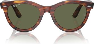 Ray-Ban Wayfarer Way 51mm Polarized Oval Sunglasses in Striped Hava at Nordstrom