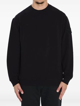 Stone Island logo-patch sweatshirt - men - Organic Cotton/Lycra - XXXL - Black