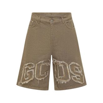 GCDS Denim Shorts, male, Beige, Size: W36 Denim Shorts