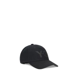 Yohji Yamamoto YKT0567BLACKBB Logo Baseball Cap - Black