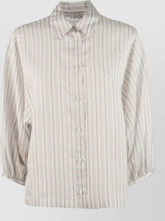 PESERICO striped collared shirt long sleeves style