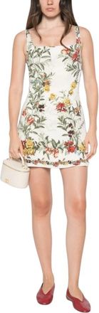 Alice & Olivia Kleedjes, Dames, Wit, 2Xs, Mini Scoop Neck Jurk