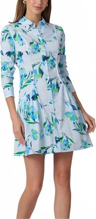 Shoshanna Millie Mini Dress In French Blue Multi