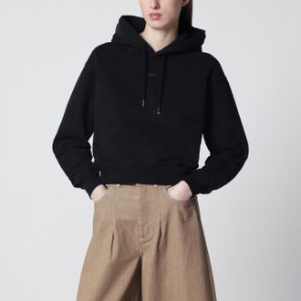 Jacquemus Felpa con cappuccio nera con logo