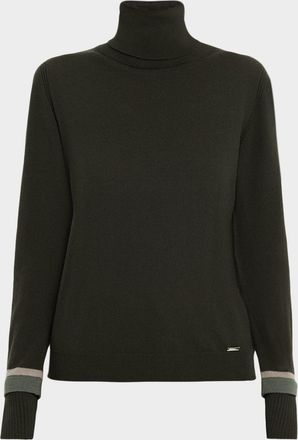 Kiton Turtleneck Slit-Cuff Cashmere Sweater