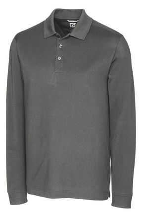 Cutter & Buck Advantage Tri-Blend Long Sleeve Polo in Elemental Grey at Nordstrom, Size Xxx-Large