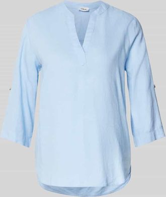 s.Oliver Red Label Regular Fit Blusentop aus Leinen-Viskose-Mix in Hellblau, Gr&ouml;&szlig;e 48