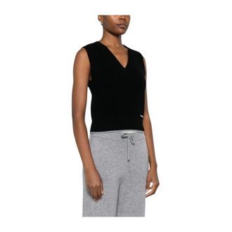 Pinko V-neck Knitwear, female, Black, L, Stagnone Gilet