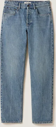 Miu Miu Denim and poplin five-pocket jeans