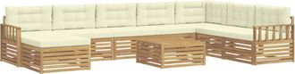 vidaXL Conjunto De Sof&aacute;s De Exterior 9 Uds. Blanco Y Crema Vidaxl