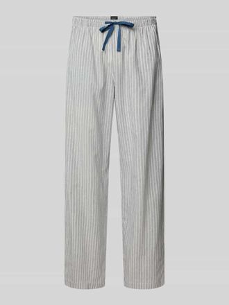 Schiesser Pyjama-Hose aus Baumwoll-Leinen-Mix mit elastischem Bund in Mittelgrau Melange, Gr&ouml;&szlig;e 48