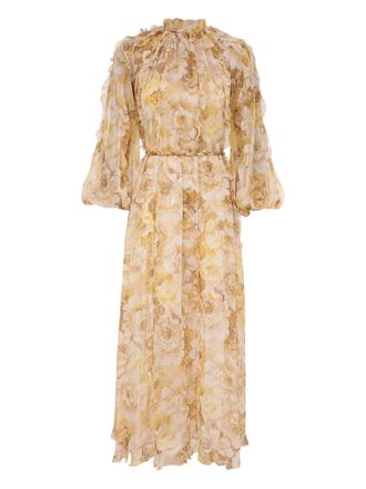 Zimmermann Abito lungo in seta - Giallo