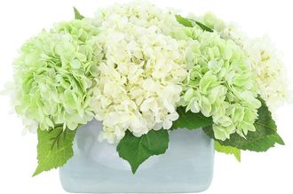 Creative Displays Inc. Handmade Faux Assorted Hydrangeas In Ceramic Pot