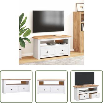 vidaXL vidaXL Mobile in pino - Mobile Porta TV Angolare Bianco 93x49x49cm in Pino Serie Panama