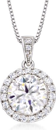 Ross-Simons Moissanite Pendant Necklace in Sterling Silver