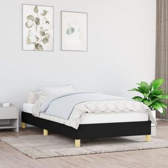 vidaXL Estructura De Cama Sin Colch&oacute;n Tela Negro 90x190 Cm Vidaxl