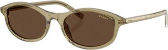 Prada D17S Zonnebril - Dames - Accessoires - Groen - Maat: 52 MM Polyamide