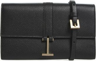 Tom Ford Kara Grain Leather Crossbody Wallet in Black at Nordstrom