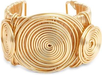Kenneth Jay Lane Swirl Cuff Bracelet in Gold at Nordstrom