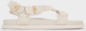 Charles & Keith Granta Leather & Fabric Crossover Sports Sandals