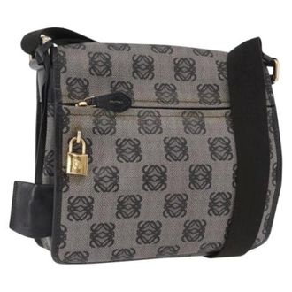 Loewe Pre-owned PVC Schoudertas - Dames - Pre-owned - Grijs - Maat: ONE Size Leer