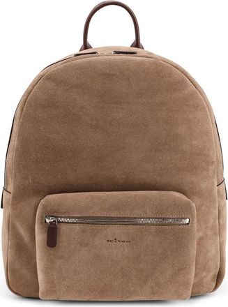 Kiton Suede Backpack With Engraved Logo